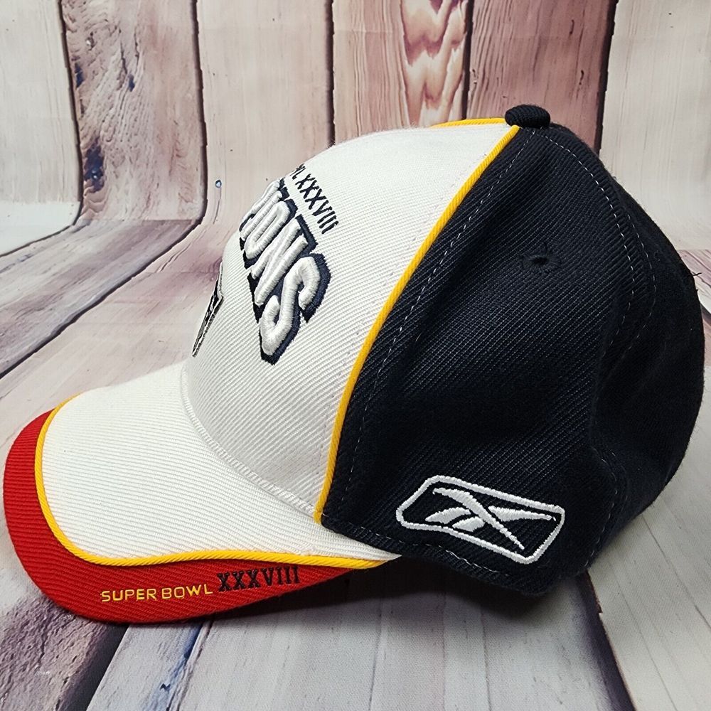 New England Patriots 3-peat NFL SuperBowl XXXVIII Champ Cap Hat Equipment Adj - Picture 3 of 7